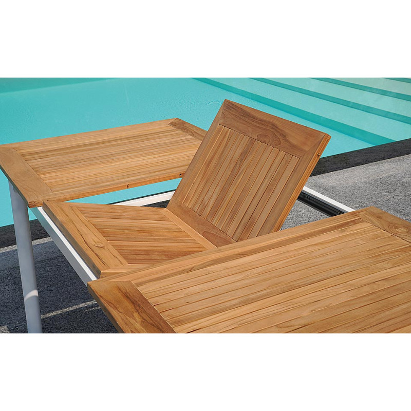 Set Tavolo Fuerteventura + 6 Sedie Contract bianco con corda sintetica color paglia Moia