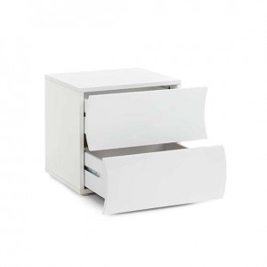Comodino ONDA Made in Italy - bianco laccato lucido