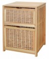Cassettiera Giada in legno e vimini con 2 cassetti