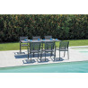 Set Tavolo San Vincenzo + 4 Sedie Zara Alluminio Antracite Text Nero Moia