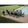 Set Tavolo San Vincenzo + 4 Sedie Samo Alluminio Antracite Text Nero Moia