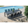 Set Tavolo San Vincenzo + 4 Sedie Samo Alluminio Antracite Text Nero Moia