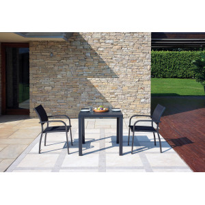 Set Tavolo + 4 Sedie Regista Alluminio Antracite Moia