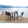Set Tavolo San Vincenzo + 4 Sedie Amalfi MOIA in alluminio e textilene nero