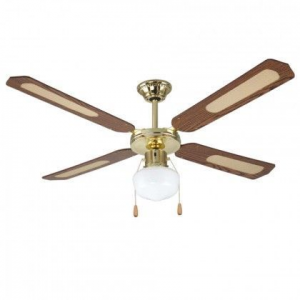 Ventilatore da soffitto 4 Pale 1 Luce D.130 cm 70w colore NOCE DA54011