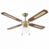 Ventilatore da soffitto 4 Pale 1 Luce D.130 cm 70w colore NOCE DA54011