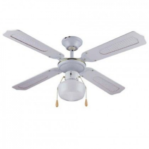 Ventilatore da soffitto 4 Pale 1 Luce D.105 cm 50w colore BIANCO DA54012
