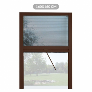 Zanzariera a plisse in kit riducibile universale Melodie per finestra verticale 160x160 Marrone