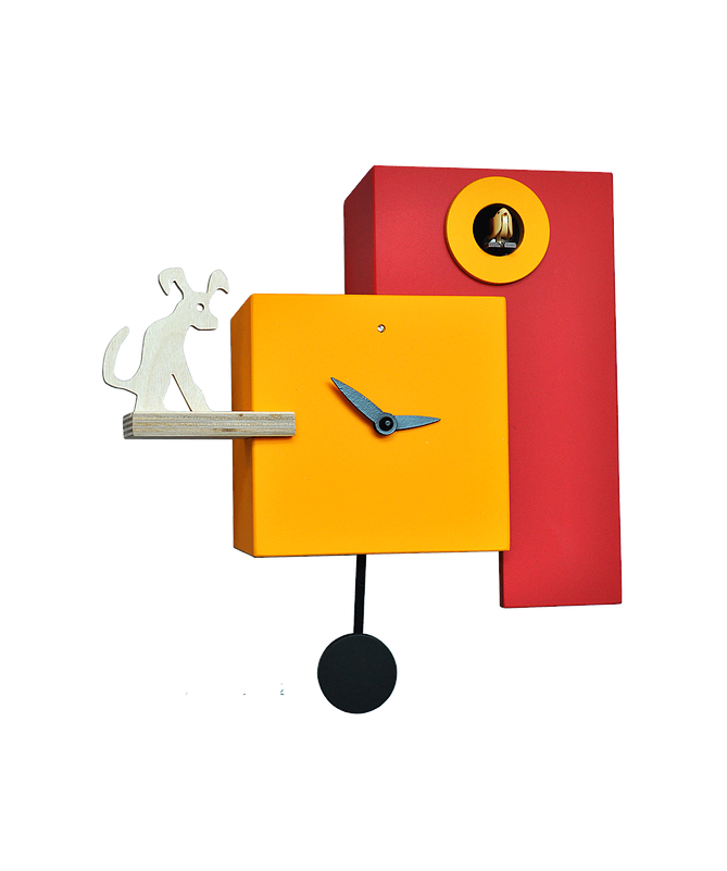 Orologio a cucù The Guardian con uccellino e pendolo da parete bicolore