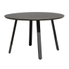 Set Tavolo Tondo + 4 Sedie Pola Alluminio Antracite Text Nero Moia