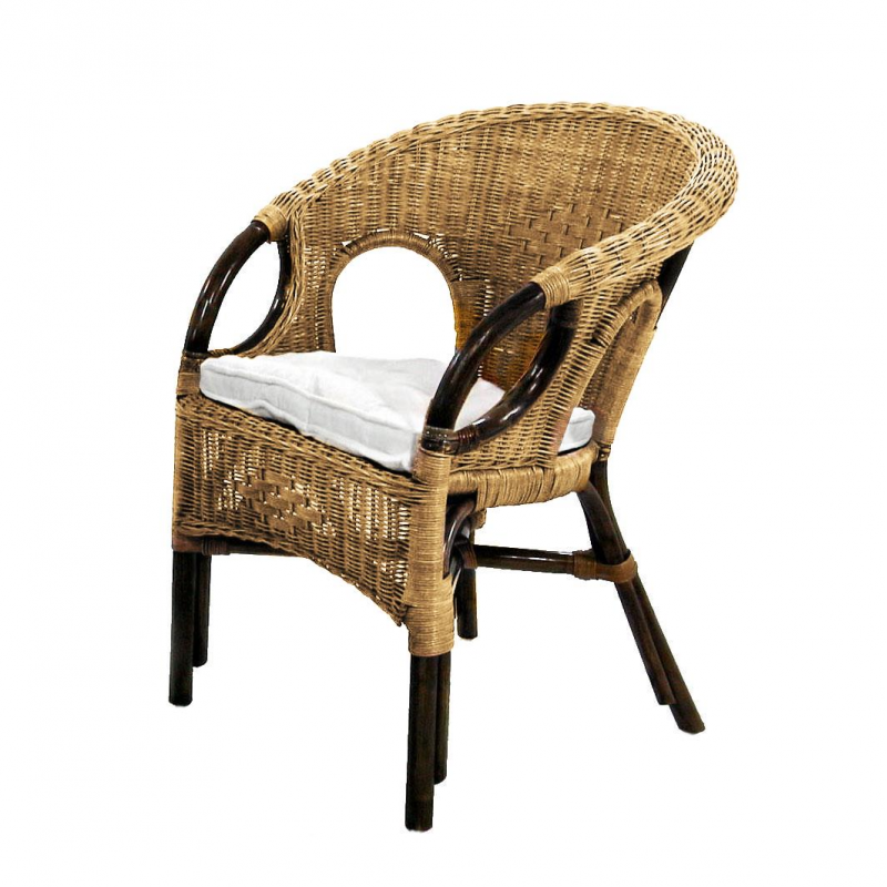 Poltrona lucrezia cm60x60h82/47 noce naturale con cuscino