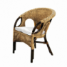 Poltrona lucrezia cm60x60h82/47 noce naturale con cuscino