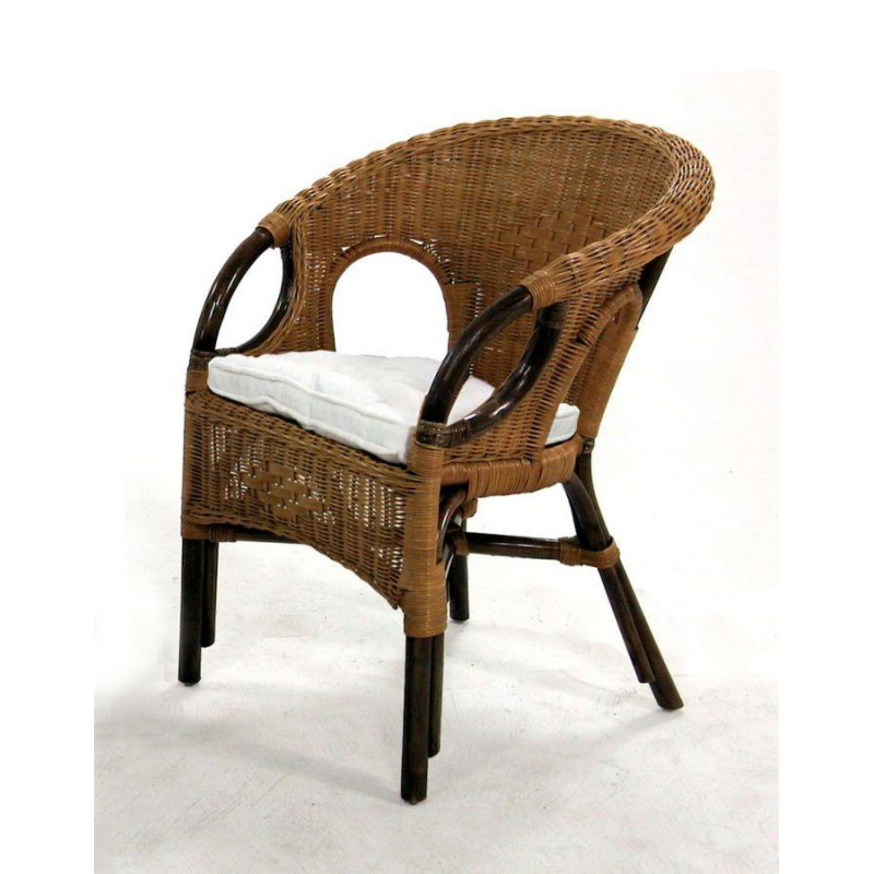 Poltrona lucrezia cm60x60h82/47 noce naturale con cuscino