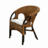 Poltrona lucrezia cm60x60h82/47 noce naturale con cuscino