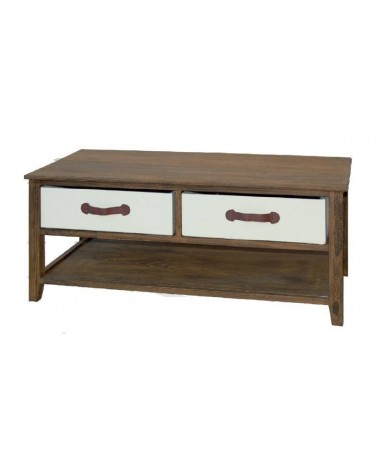 Mobiletto Iris 2 cassetti bicolore bianco e marrone 100x50x43cm