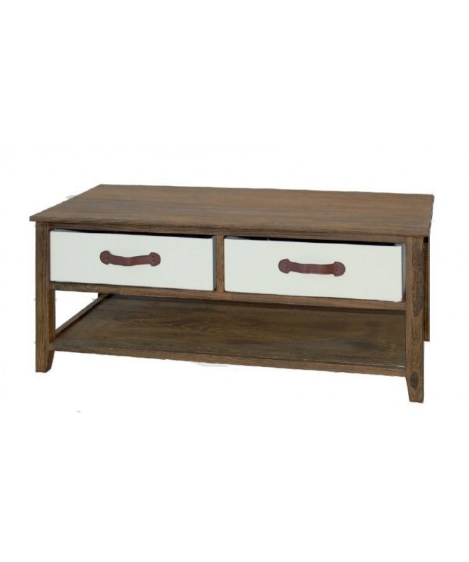 Mobiletto Iris 2 cassetti bicolore bianco e marrone 100x50x43cm