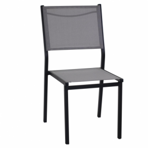 Sedia alluminio sullivan impilabile antracite cm 55x46h43/88