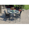 Set Tavolo Maiorca + 6 Sedie Pola Alluminio Antracite Text Nero Moia