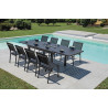 Set Tavolo Maiorca + 6 Sedie Pola Alluminio Antracite Text Nero Moia