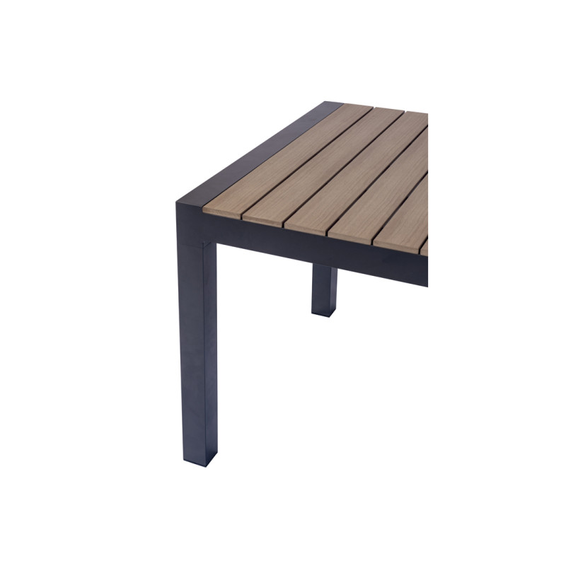 Set Tavolo Maiorca + 6 Sedie Pola Alluminio Antracite Text Nero Moia