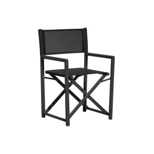 Zoom Set Tavolo Maiorca + 6 Sedie Regista Paros Alluminio Antracite/Text Nero Moia