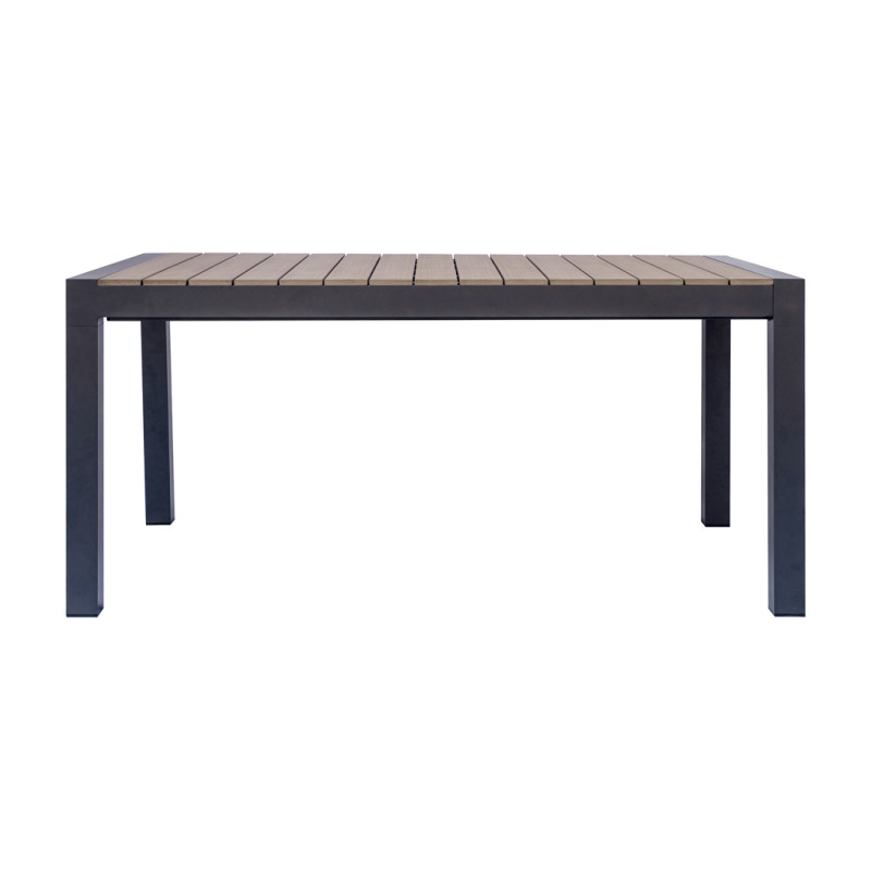 Set Tavolo Maiorca + 6 Sedie Regista Paros Alluminio Antracite/Text Nero Moia