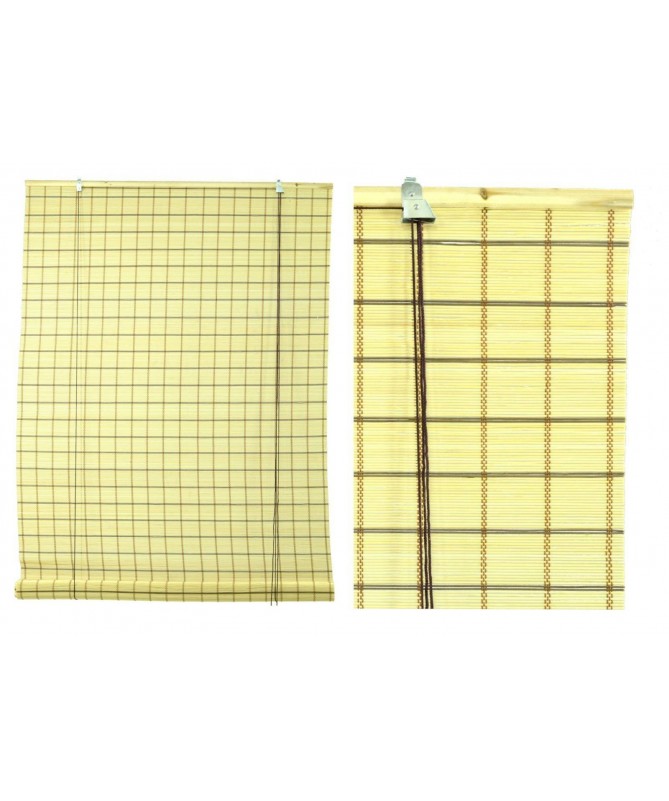 Tapparella bacchetta bambu' noce bordata chiara cm180xh300x12