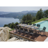 Set Tavolo Porto + 10 Sedie Zara Alluminio Antracite Text Nero Moia
