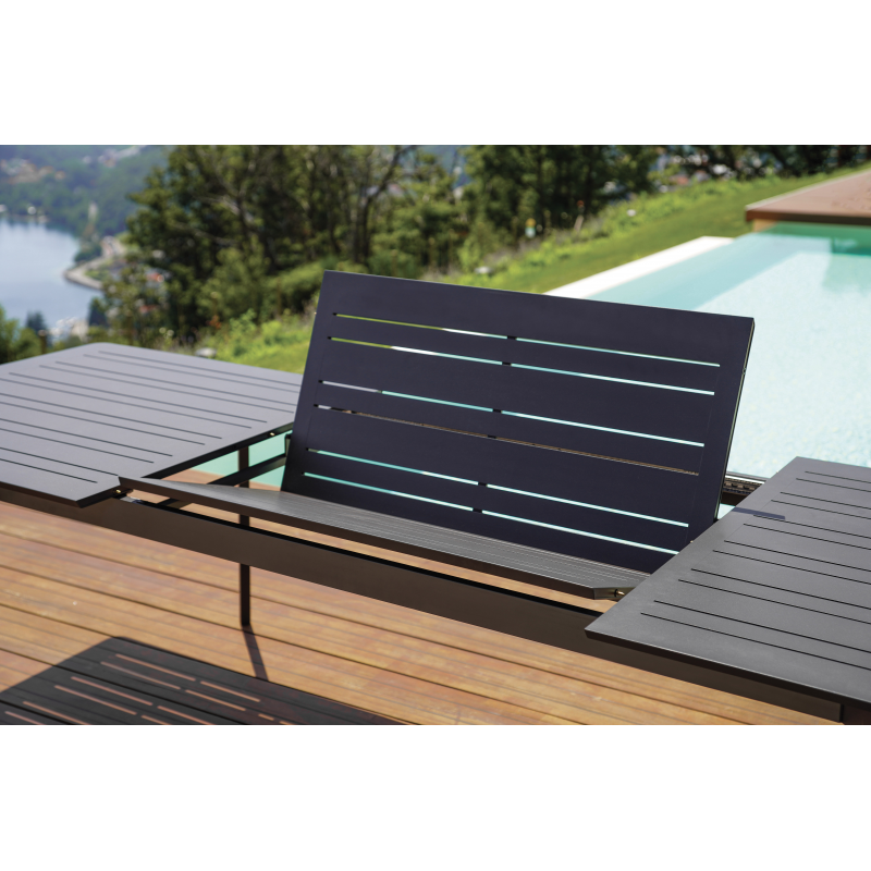 Set Tavolo Porto + 10 Sedie Regista Paros Alluminio Antracite/Text Nero Moia