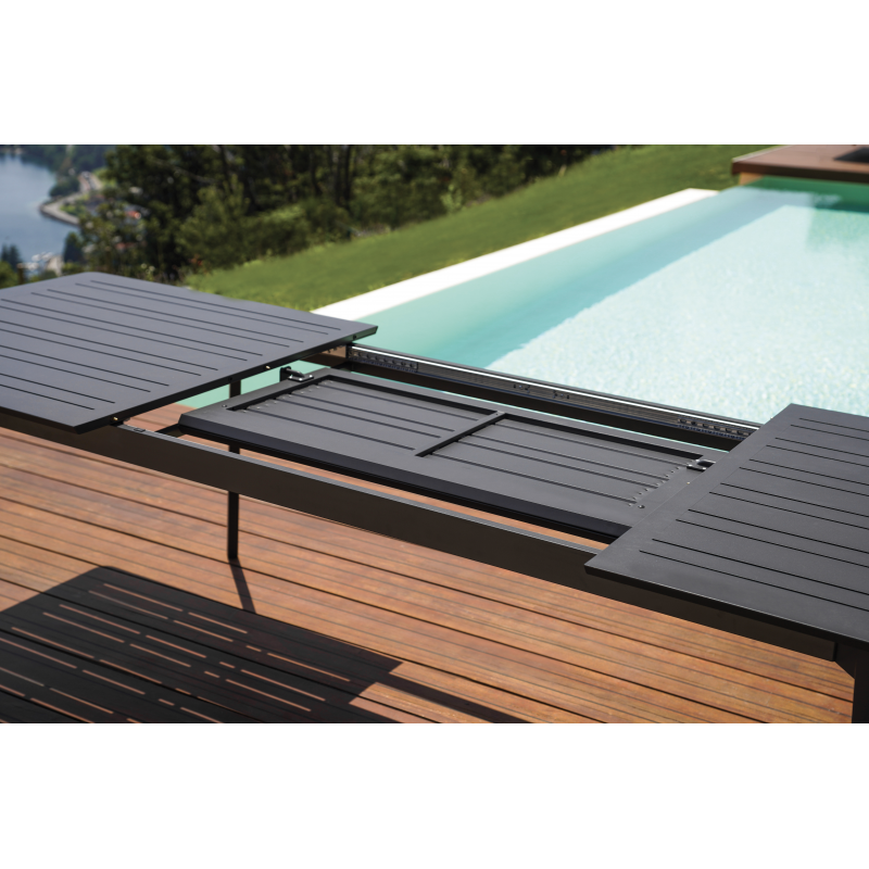 Set Tavolo Porto + 10 Sedie Regista Paros Alluminio Antracite/Text Nero Moia