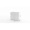 Comò Onda Kommode 4 Cassetti – 98x81,5x40 – Bianco Lucido
