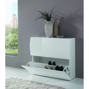 Zoom Scarpiera Onda 2 Ante a Ribalta 101x81,4x26,6 cm – Bianco Lucido