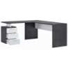 Scrivania ad angolo New Selina – 180x75x60 – Bianco Lucido e Report