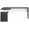 Scrivania ad angolo New Selina – 180x75x60 – Bianco Lucido e Report