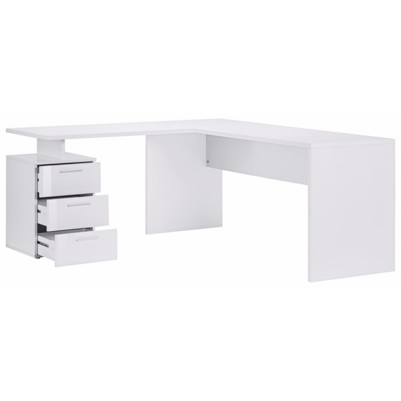 Scrivania ad angolo New Selina – 180x75x60 – Bianco Lucido