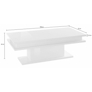 Zoom Tavolino da caffè Little Big – 100cm – Bianco Lucido