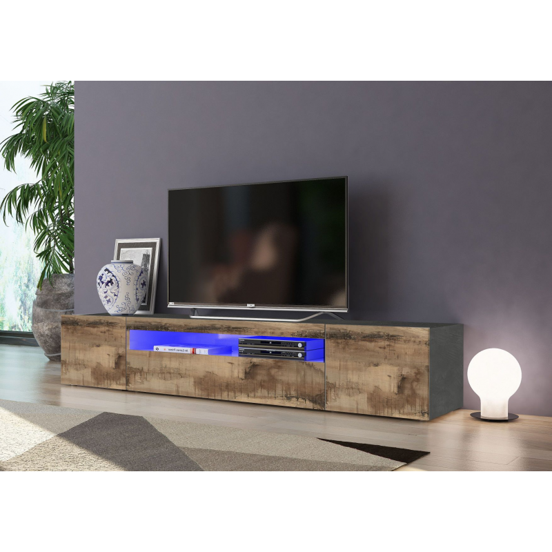 Mobile Porta TV Daiquiri – 200cm – Ardesia e Acero Pereira