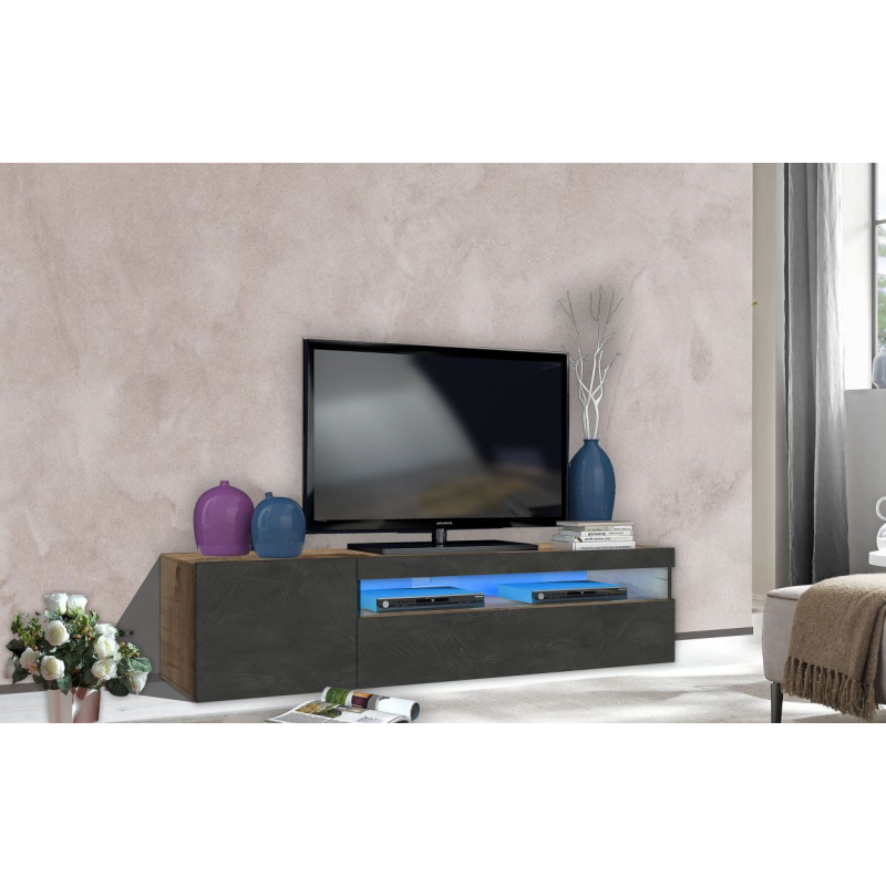 Mobile Porta TV Daiquiri – 155cm – Acero Pereira e Ardesia