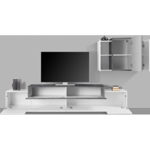 Zoom Set Soggiorno Coro 240 – Mobile + Pensile – Bianco e Report
