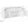 Credenza Coro Moderna 4 ante – Bianco Lucido e Acero Pereira