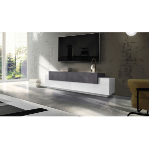 Credenza Coro Moderna 2 ante – Bianco Lucido e Report