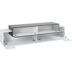 Zoom Credenza Coro Moderna 2 ante – Bianco Lucido e Report