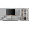 Set Soggiorno Coro 200 – Mobile + Vetrina – Bianco e Acero Pereira