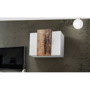 Pensile Coro – 90x65,5x38 – Bianco Lucido e Acero Pereira