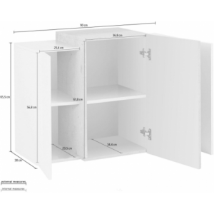Zoom Pensile Coro – 90x65,5x38 – Bianco Lucido e Acero Pereira