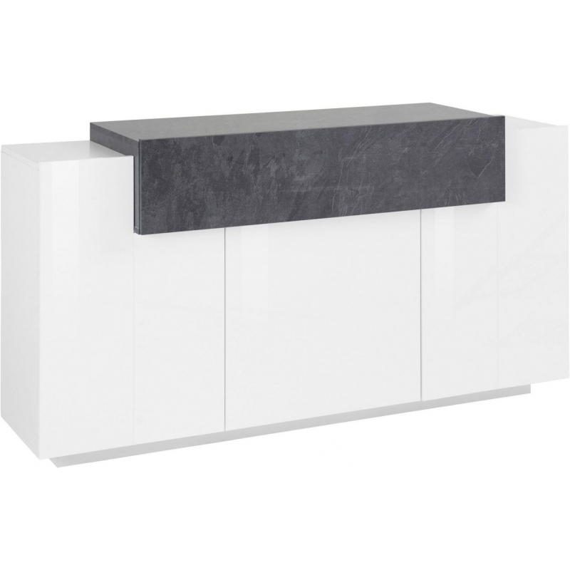 Credenza Coro Moderna 3 ante – Bianco Lucido e Report