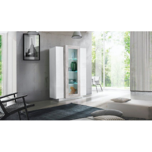Vetrina Coro – Bianco e Cemento – 80x120x38