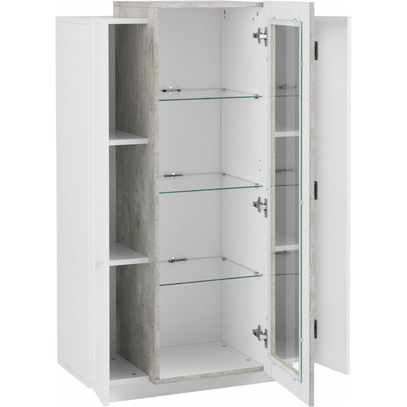 Vetrina Coro – Bianco e Cemento – 80x120x38