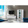 Set Soggiorno Coro 200 – Mobile + Vetrina – Bianco e Cemento