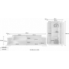 Set Soggiorno Coro 200 – Mobile + Vetrina – Bianco e Cemento